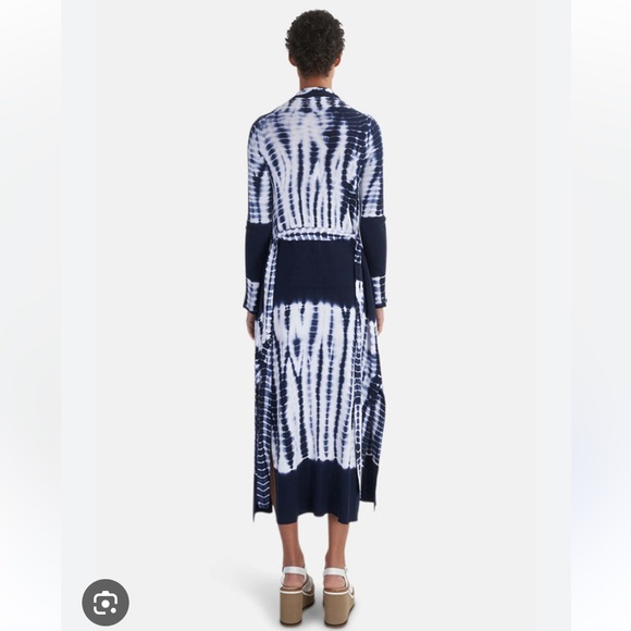 L'Agence Navy and White Tie-Dye Swim Cover-Up/Duster - Picture 5 of 5